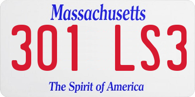 MA license plate 301LS3