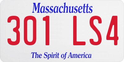 MA license plate 301LS4