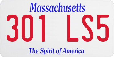 MA license plate 301LS5