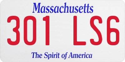 MA license plate 301LS6
