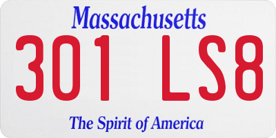 MA license plate 301LS8