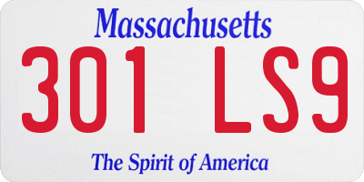 MA license plate 301LS9