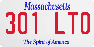 MA license plate 301LT0