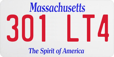 MA license plate 301LT4