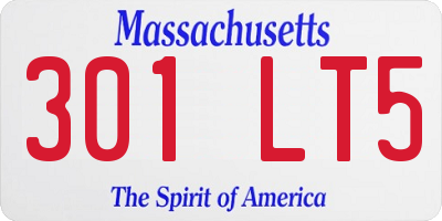 MA license plate 301LT5