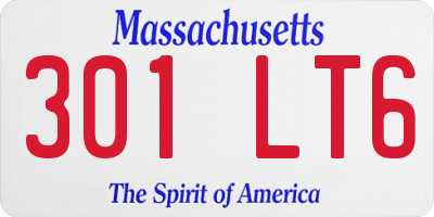 MA license plate 301LT6