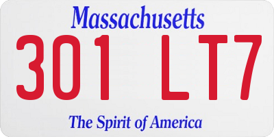 MA license plate 301LT7