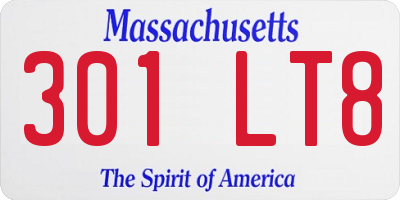 MA license plate 301LT8
