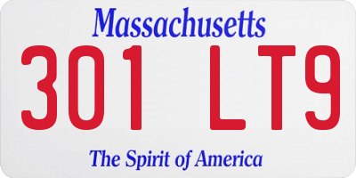 MA license plate 301LT9