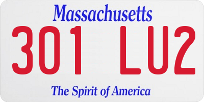MA license plate 301LU2