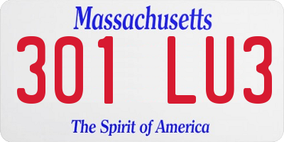 MA license plate 301LU3