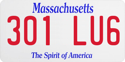 MA license plate 301LU6