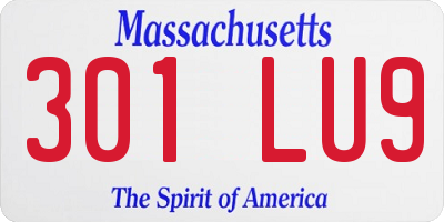 MA license plate 301LU9