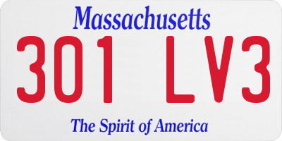 MA license plate 301LV3