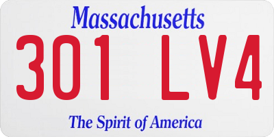 MA license plate 301LV4