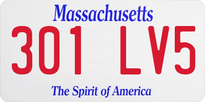 MA license plate 301LV5