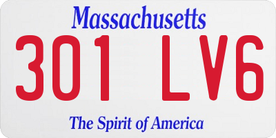 MA license plate 301LV6