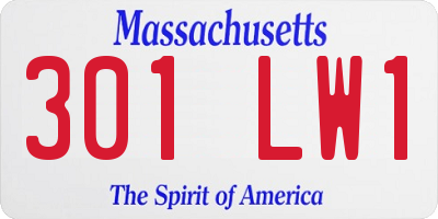 MA license plate 301LW1