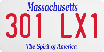 MA license plate 301LX1
