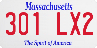 MA license plate 301LX2