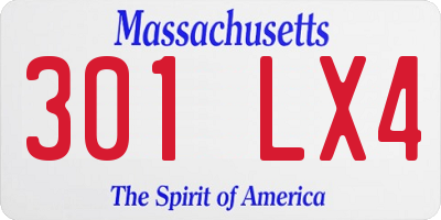 MA license plate 301LX4