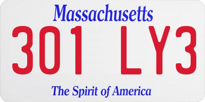 MA license plate 301LY3