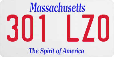 MA license plate 301LZ0