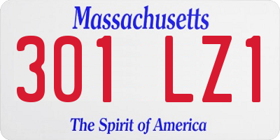 MA license plate 301LZ1