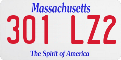 MA license plate 301LZ2