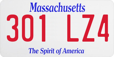 MA license plate 301LZ4