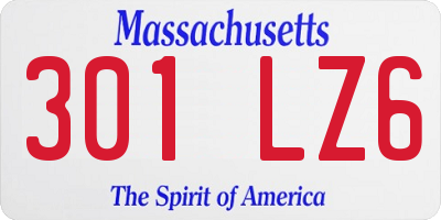 MA license plate 301LZ6