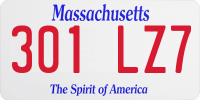 MA license plate 301LZ7