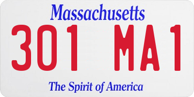 MA license plate 301MA1
