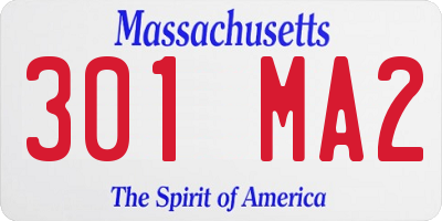 MA license plate 301MA2