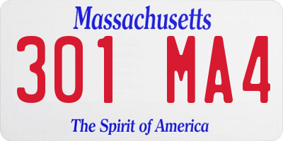 MA license plate 301MA4