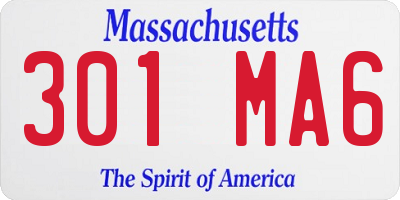 MA license plate 301MA6