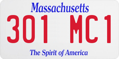 MA license plate 301MC1
