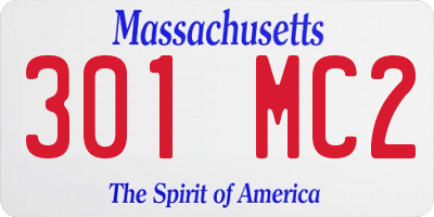 MA license plate 301MC2