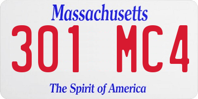 MA license plate 301MC4