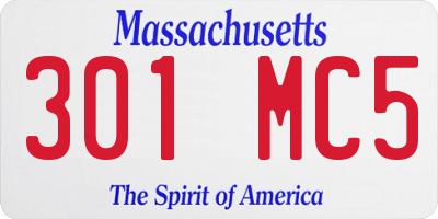 MA license plate 301MC5