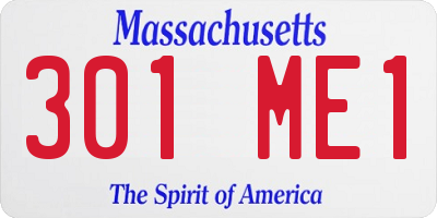 MA license plate 301ME1