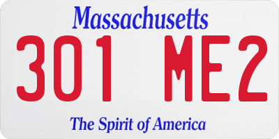 MA license plate 301ME2