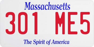 MA license plate 301ME5