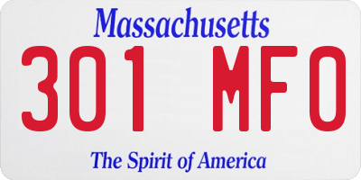MA license plate 301MF0