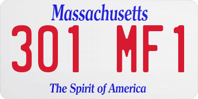 MA license plate 301MF1
