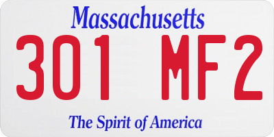 MA license plate 301MF2