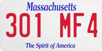 MA license plate 301MF4