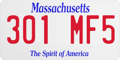 MA license plate 301MF5