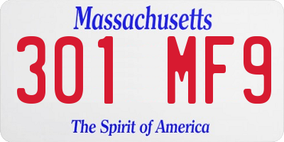 MA license plate 301MF9
