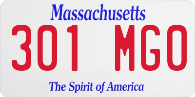 MA license plate 301MG0